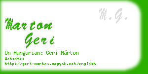 marton geri business card